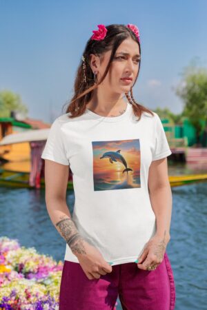 Women’s Half Sleeve T-Shirt | Dolphin Image