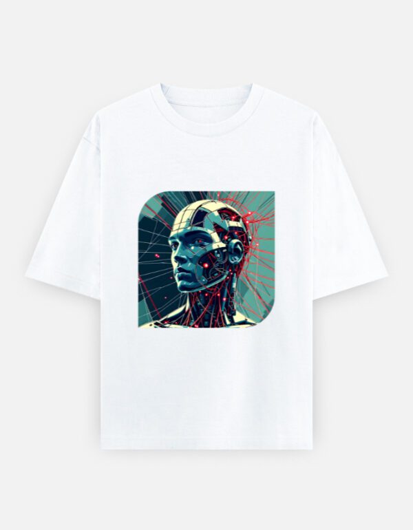 Attractive Cyborg T-Shirt | Unisex Oversized Tee - Image 11