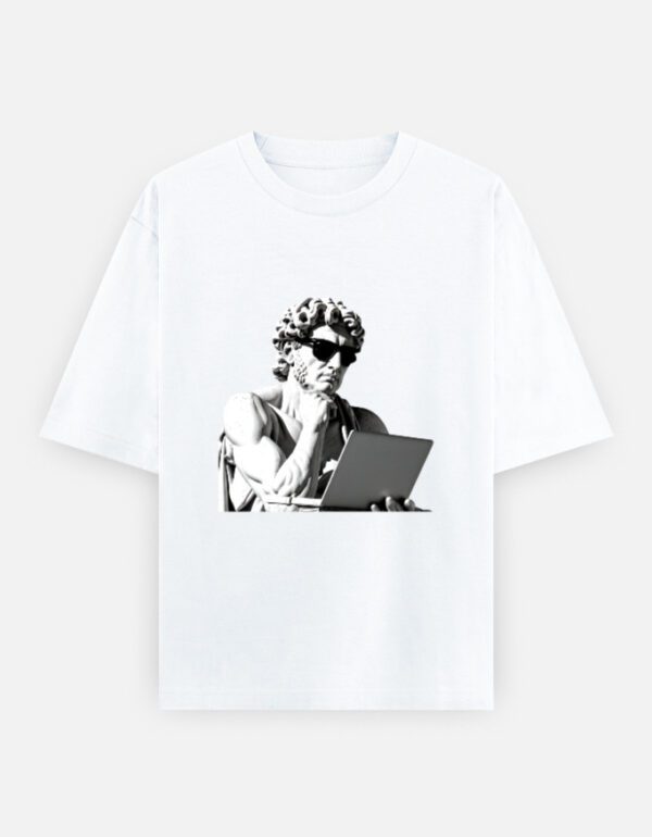Greek Statue Code Unisex Oversized T-Shirt - Image 10