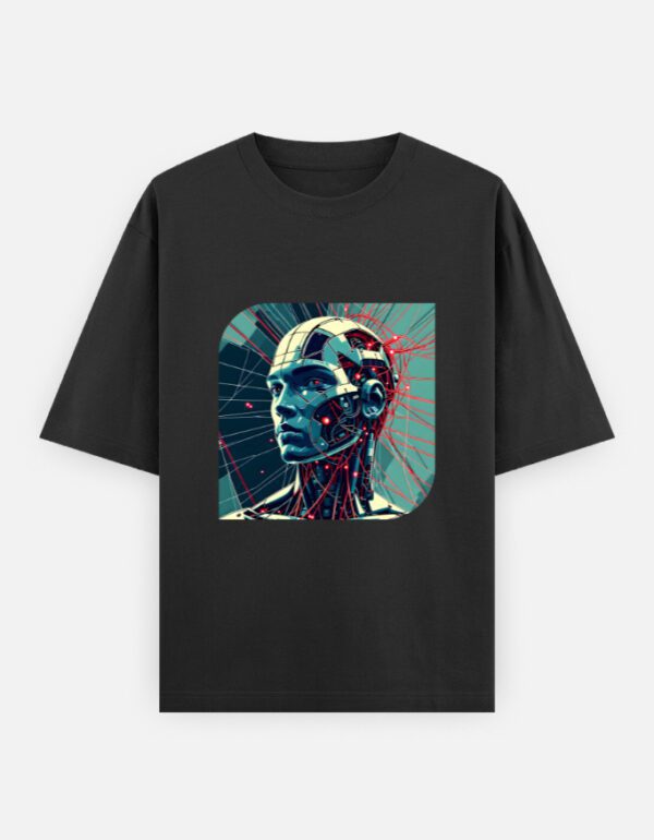 Attractive Cyborg T-Shirt | Unisex Oversized Tee - Image 12