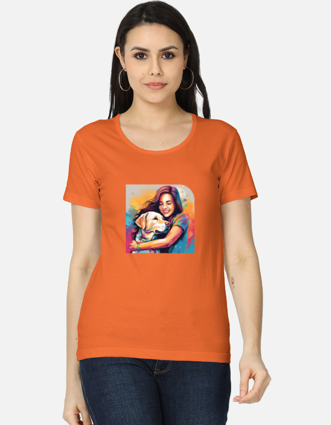 girl with pet dog
