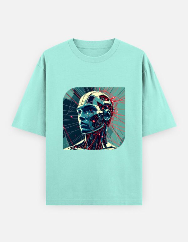Attractive Cyborg T-Shirt | Unisex Oversized Tee - Image 10