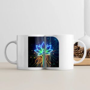 Attractive Neon Flower Printed Mug