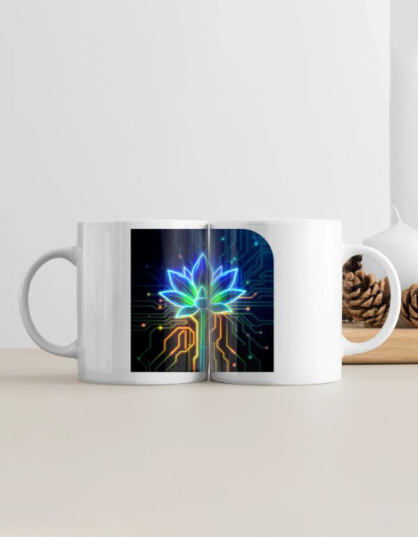 Attractive Neon Flower Printed Mug