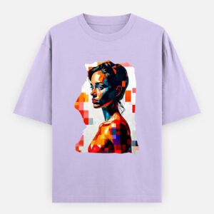Pensive Girl Face Print T-Shirt | Unisex Oversized