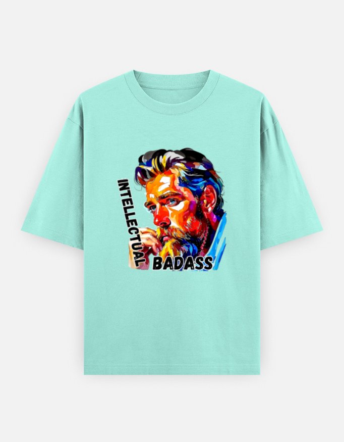 T-Shirt with an image of a masculine looking man.