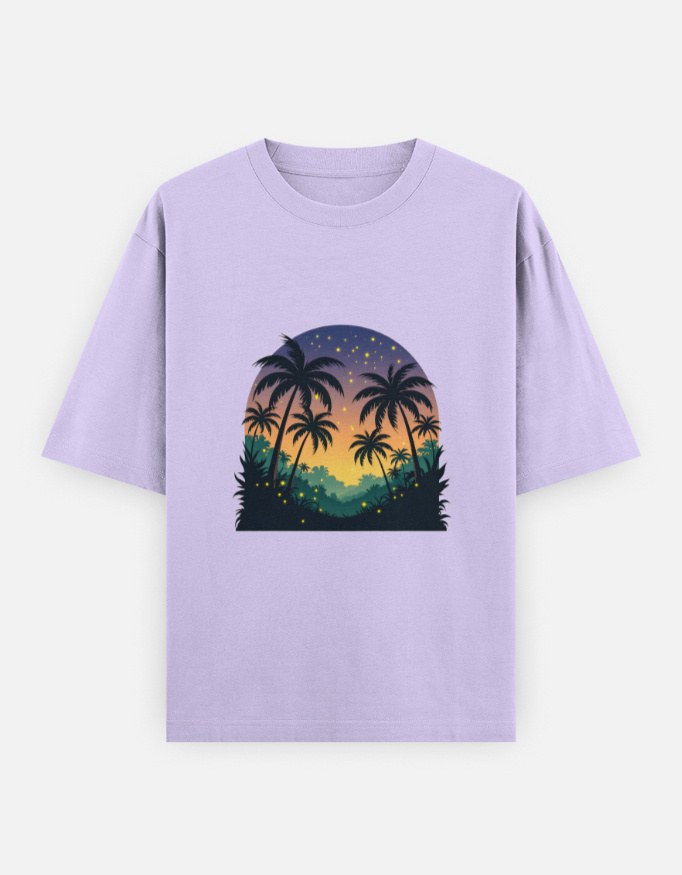 Palm trees in a starry beautiful night
