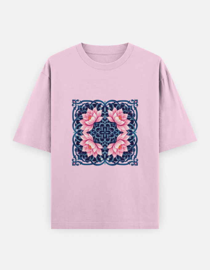 T-shirt with an image of a flower mandala.