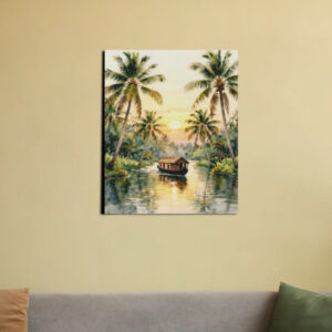Beautiful Kerala Art | Houseboat in the Backwaters